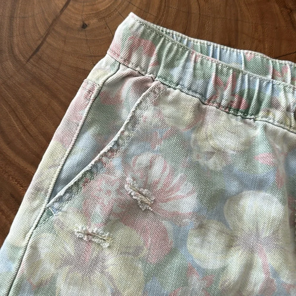 Aerie Tropical Print Denim Shorts